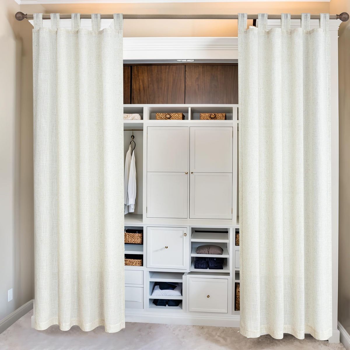 78 Inch Sheer Linen Curtains, 52" W x 78" L 2 Panels Set, Cream Z564597
