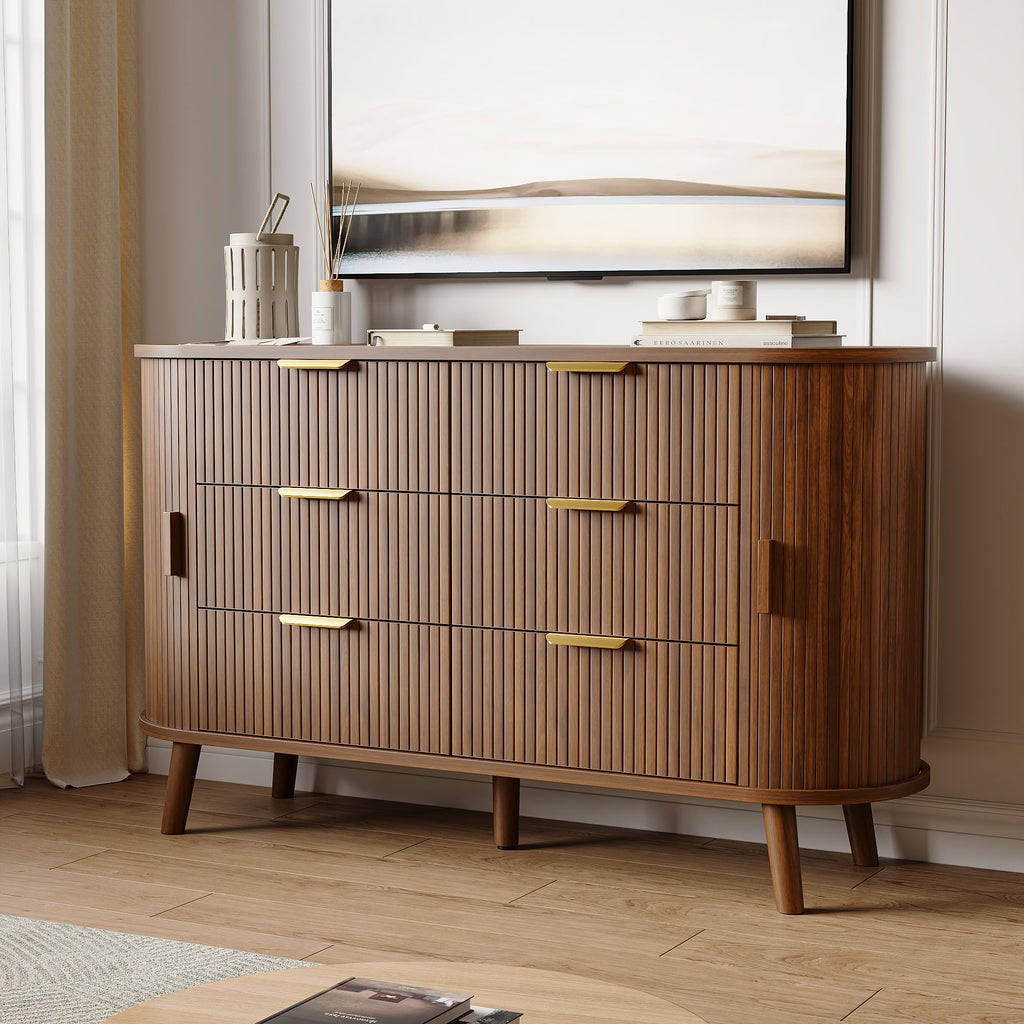 Fluted 6 Drawer Dresser T3810