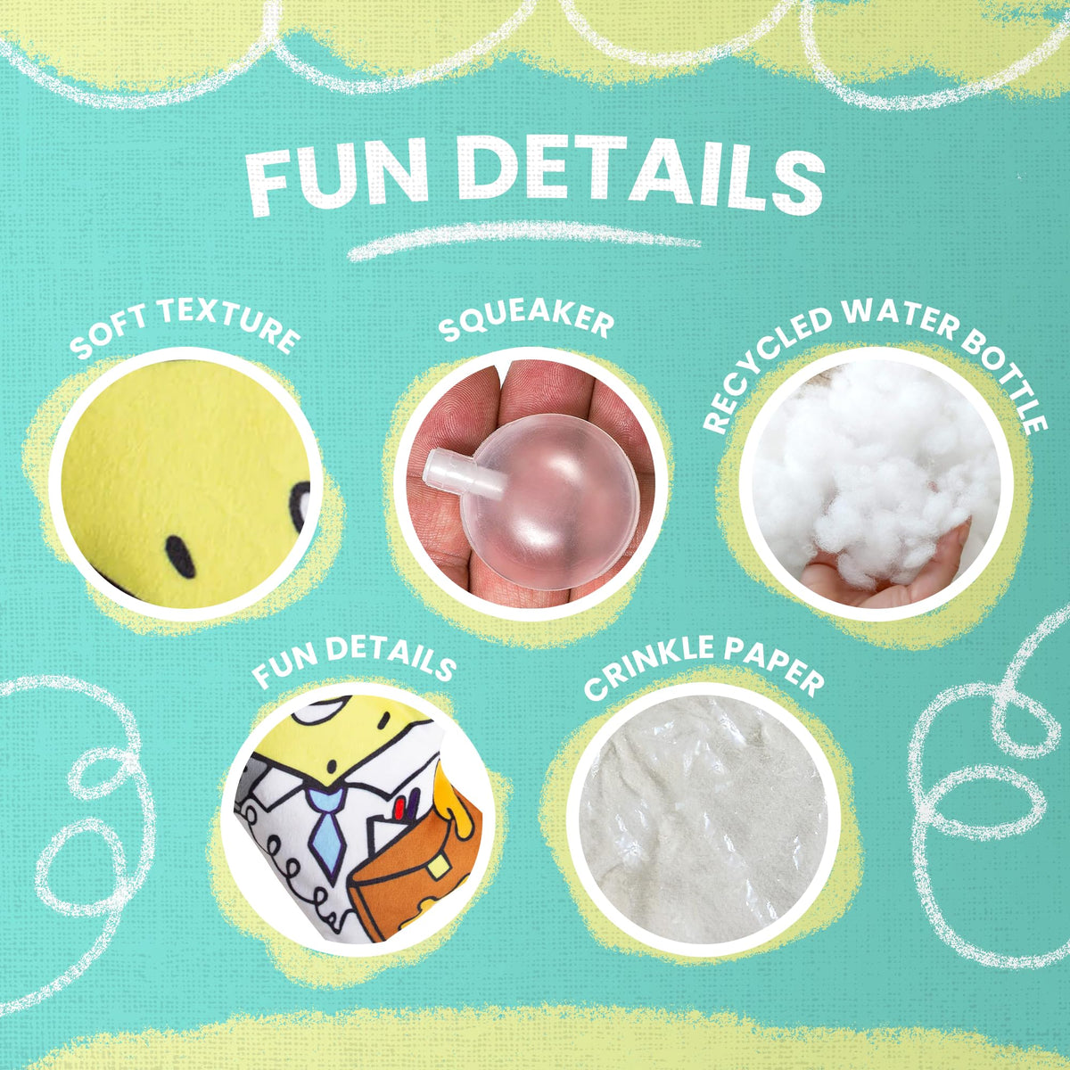 Dog Toy with Squeaker and Crinkle I34880