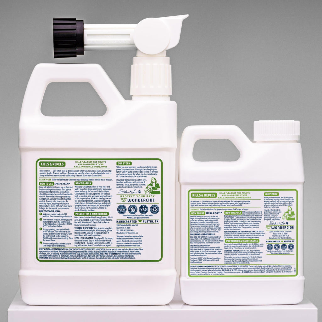 Flea, Tick, and Mosquito Yard Spray Refill Starter Kit 32 oz Ready to Use and 16 oz Concentrate K8172
