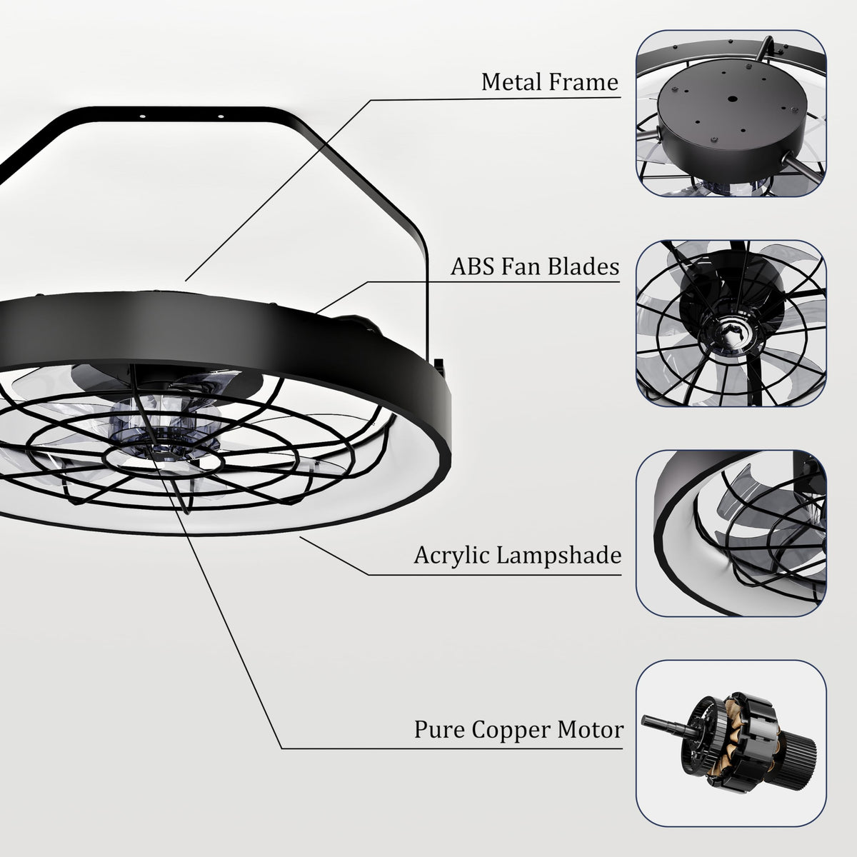 20 Inch Plug In Wall Mount Fan with Light N97986