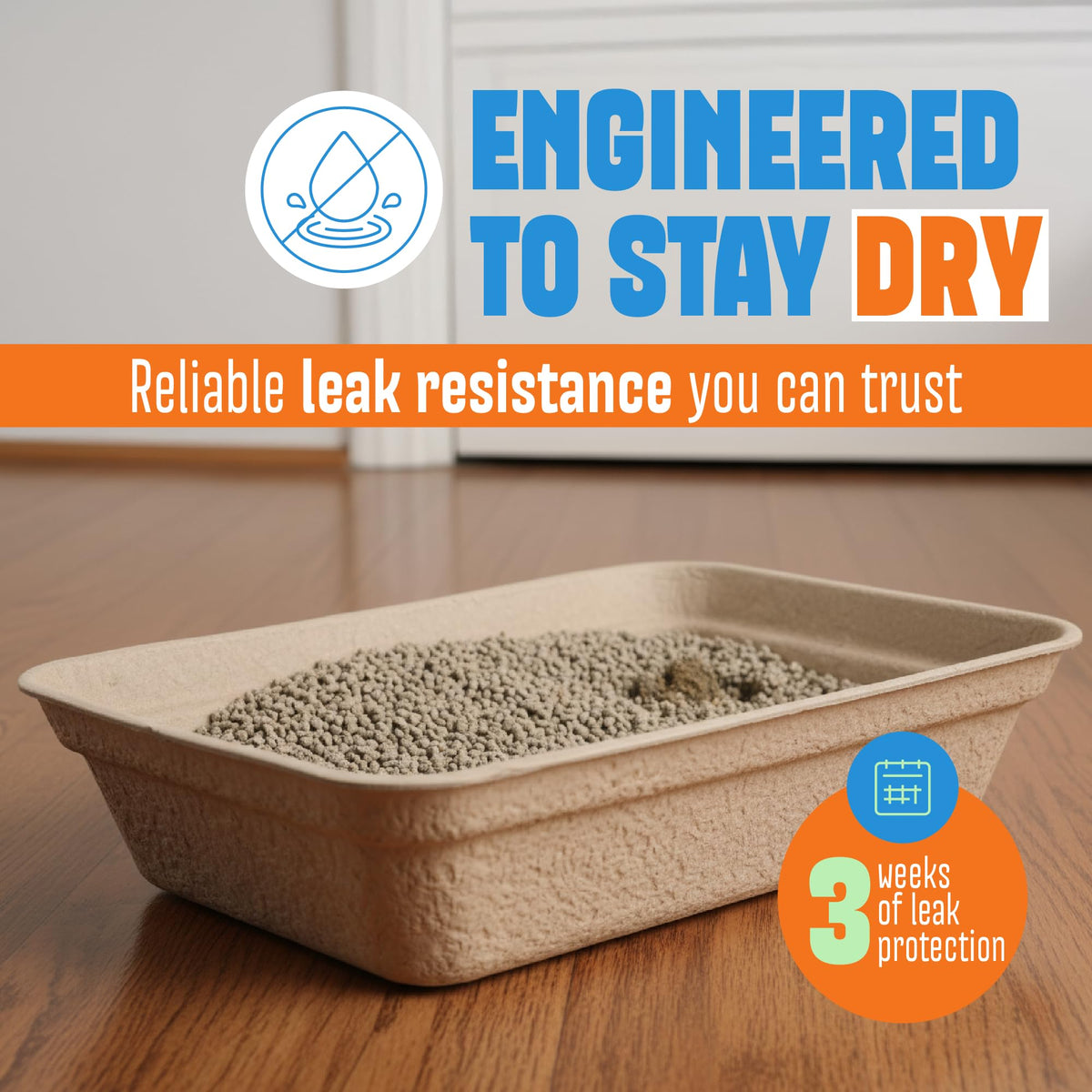 Large 6 Pack Leak Resistant Disposable Cat Litter Boxes S782