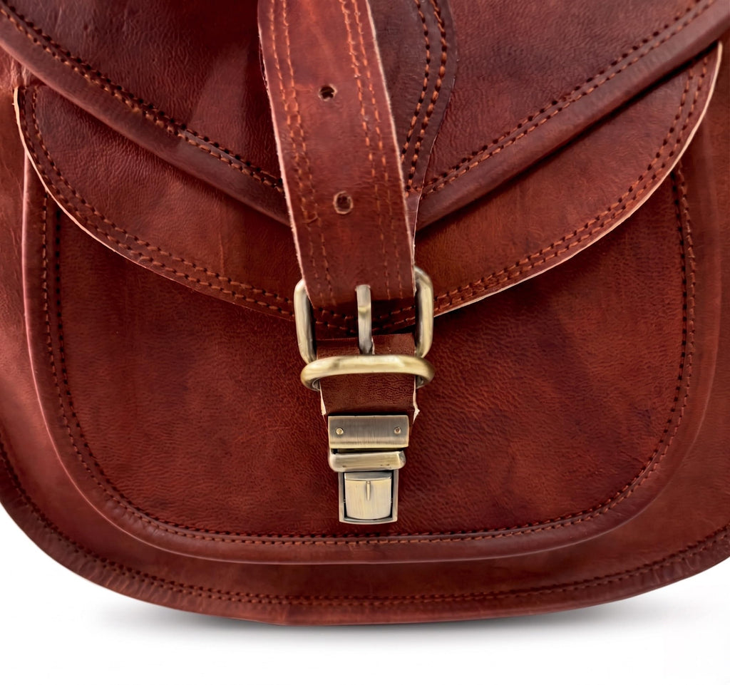 Genuine Leather Crossbody Satchel Bag H556
