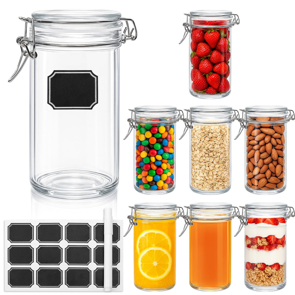 8 PCS 16 oz Glass Jars with Airtight Lid Q225