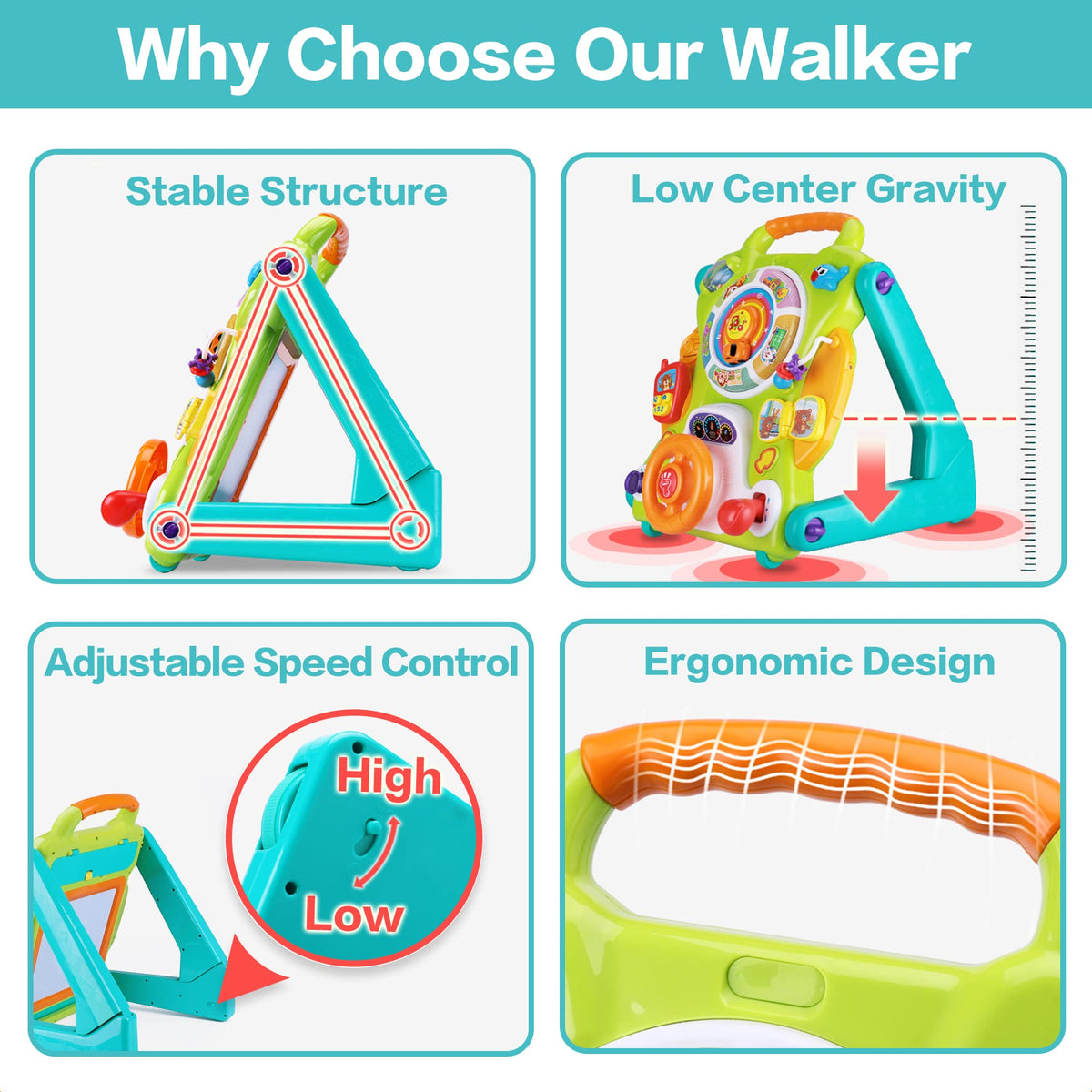 3 in 1 Baby Push Walker Toys V62332