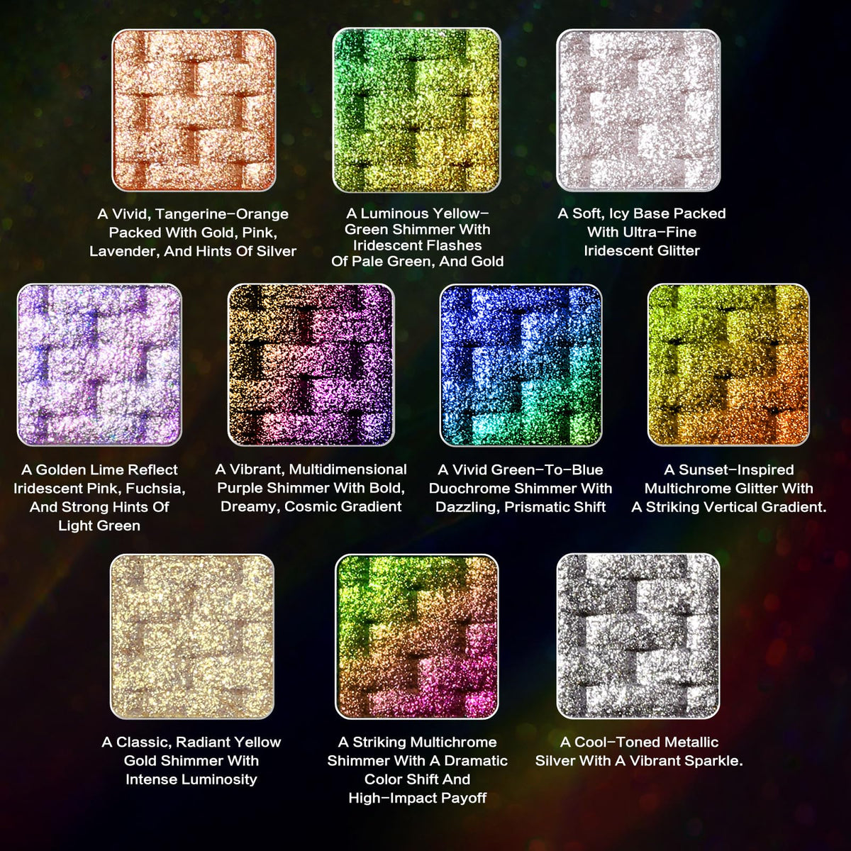 10 Colors Multichrome Shimmer Eyeshadow Palette L829