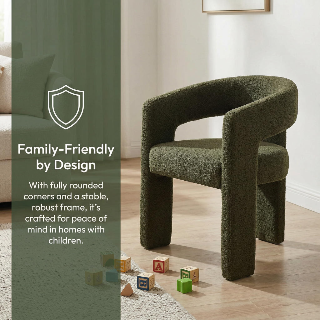 Green Sherpa Barrel Dining Chairs Set of 2 B592