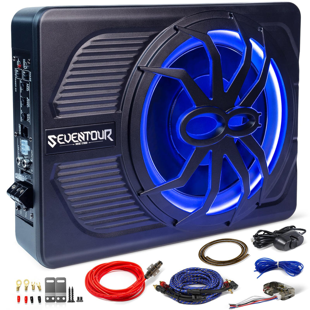 800W Under Seat Car Subwoofer and Amp Package Y19954