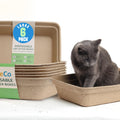 Large 6 Pack Leak Resistant Disposable Cat Litter Boxes S782