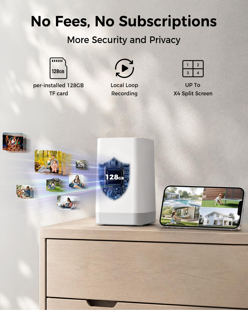 4MP Solar Powered Wireless Security Camera System with Color Night Vision I4299
