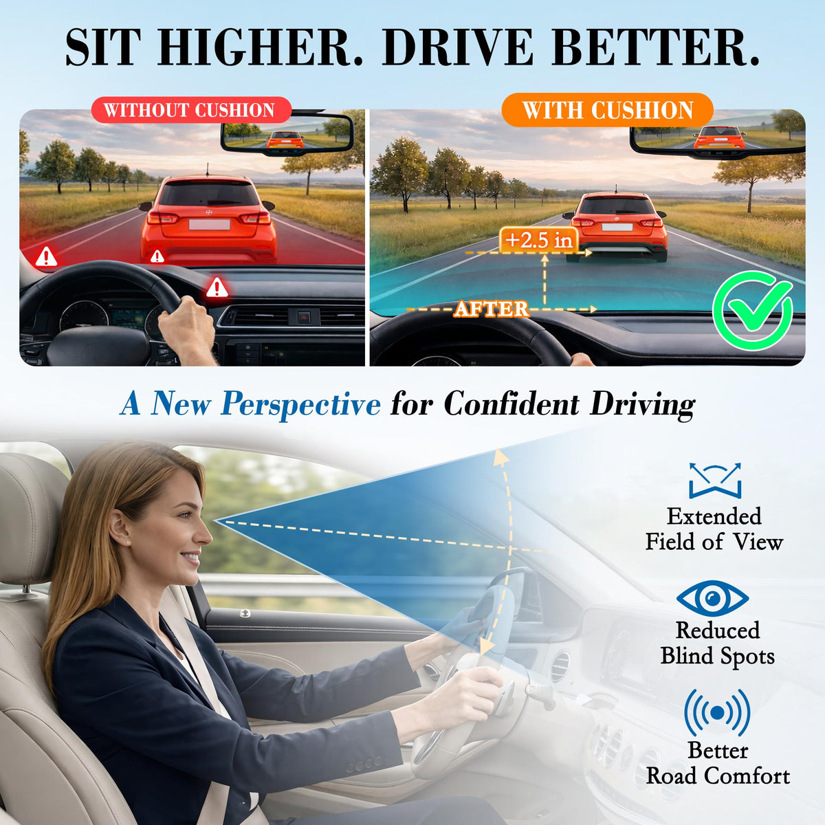 Memory Foam Car Seat Cushion A2638