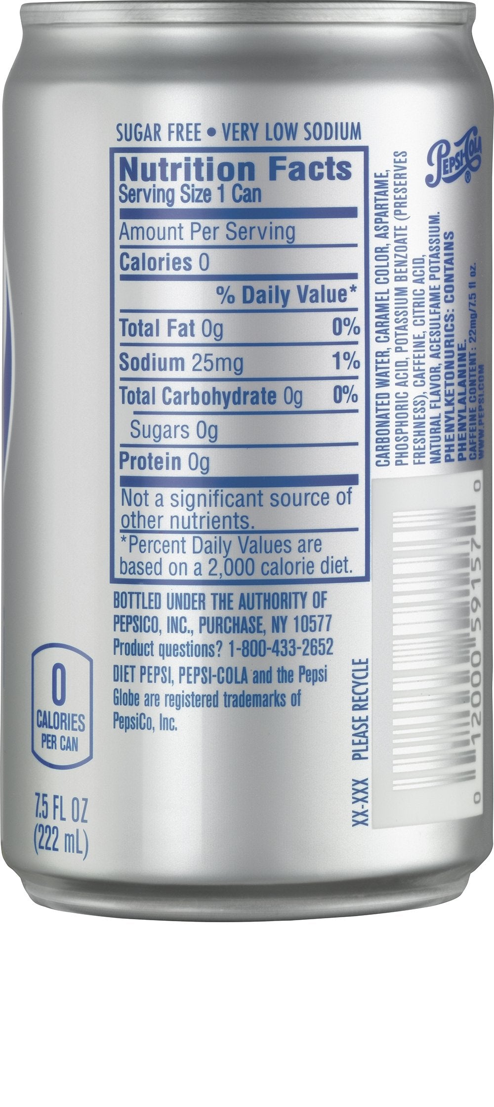 Diet Pepsi 7.5 Fl Oz Mini Cans 24 Pack U4322
