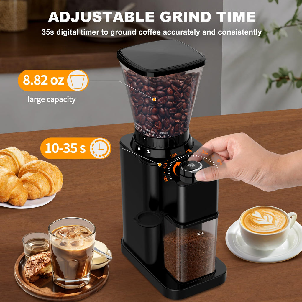Black Electric Conical Burr Coffee Grinder B652248
