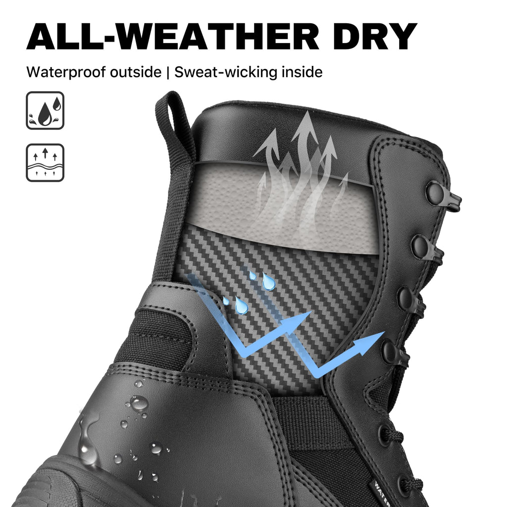 Waterproof Side Zip 8" Tactical Boot T3579