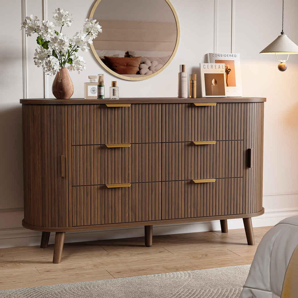 Fluted 6 Drawer Dresser T3810