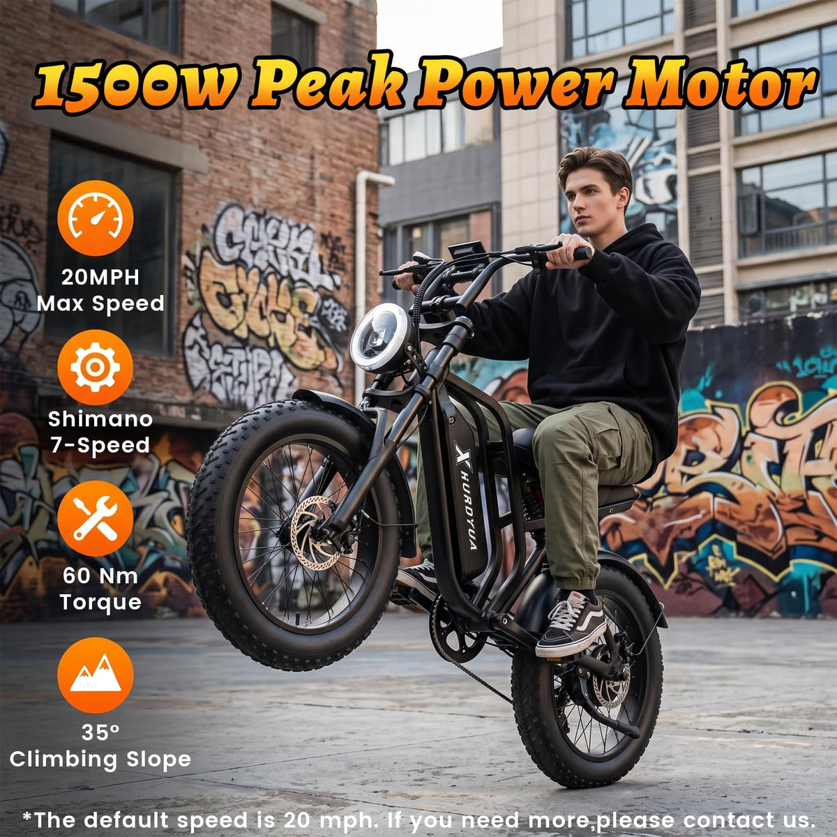 Electric Bike 1500W Peak Motor 48V 15.6Ah Removable Battery J7592