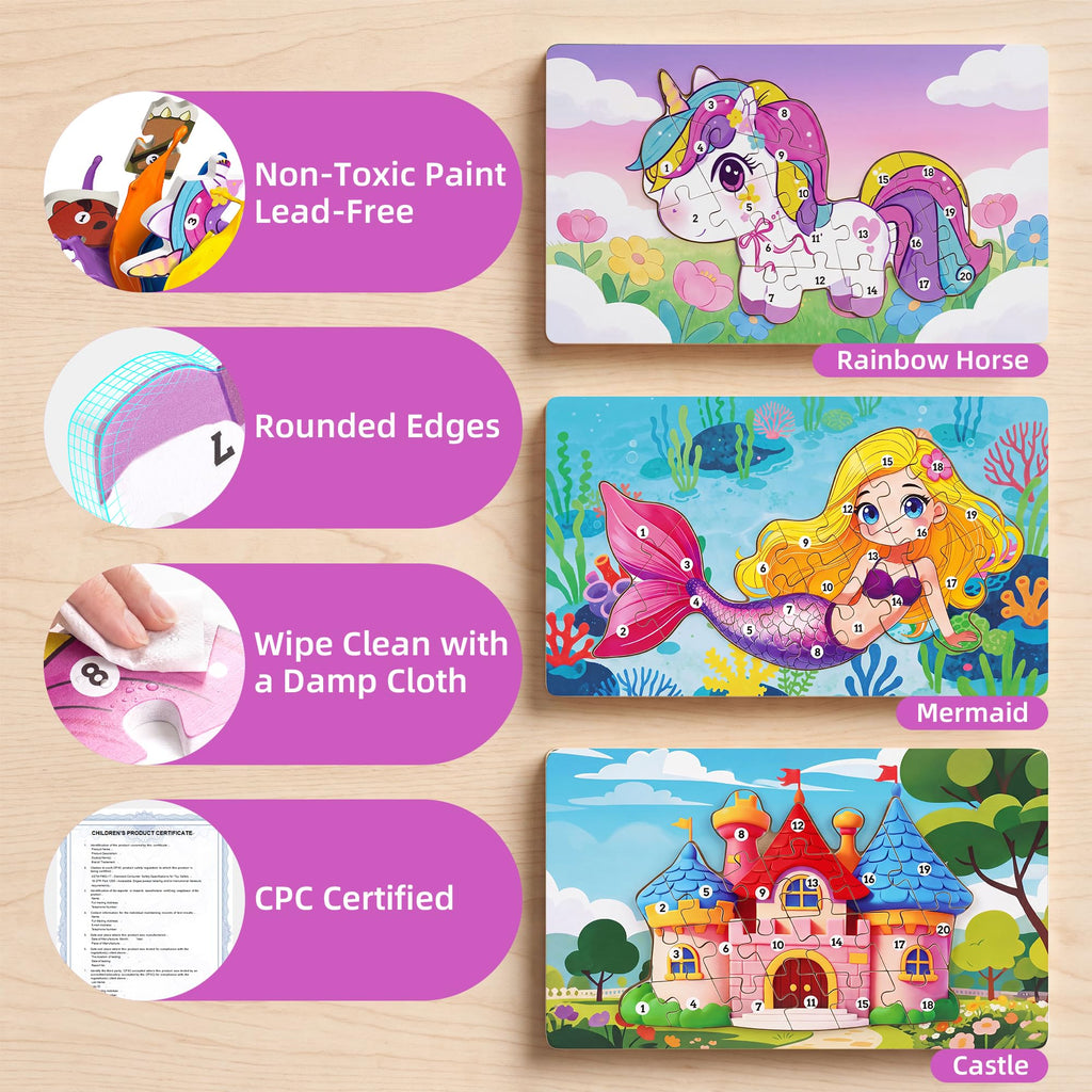 Wooden Puzzle for Toddlers Age 3-5 A1152