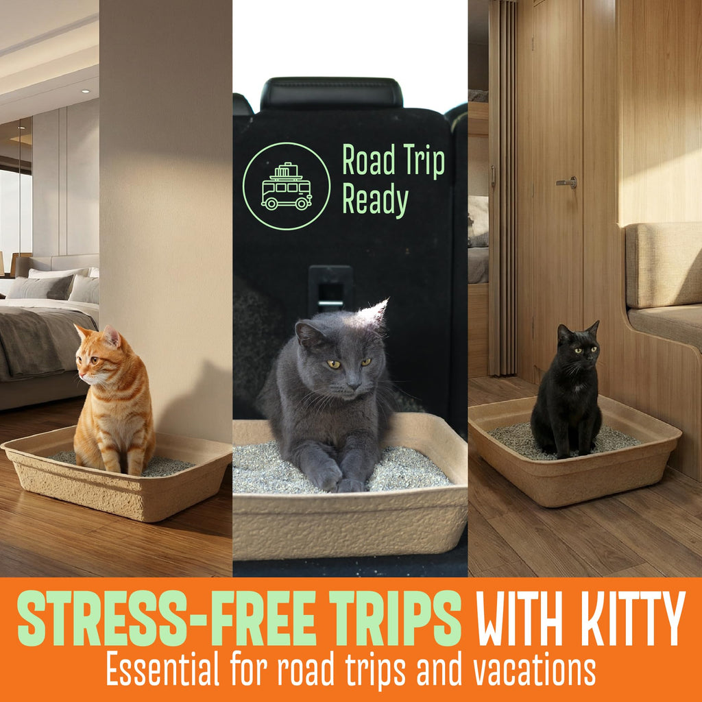 Large 6 Pack Leak Resistant Disposable Cat Litter Boxes S782