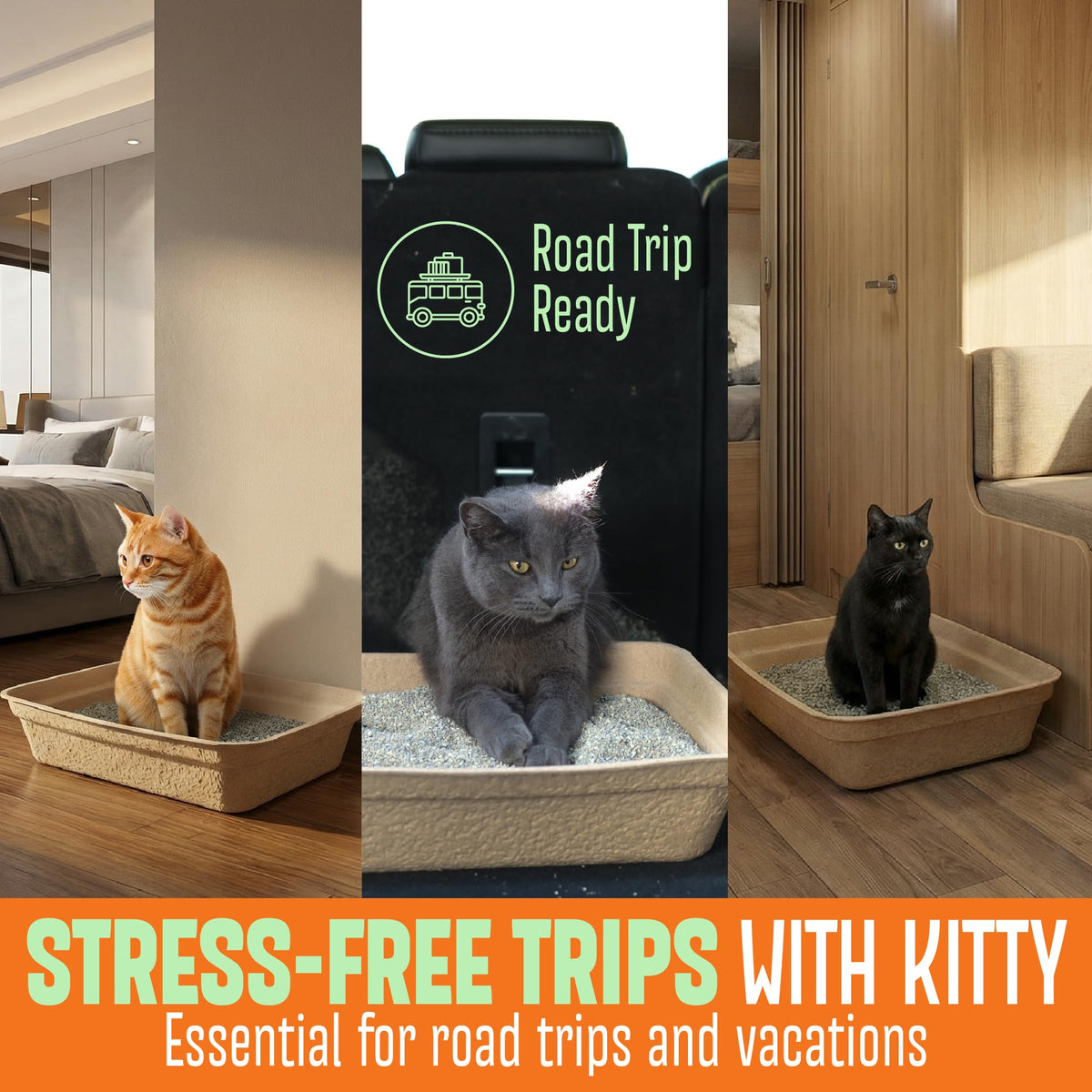 Large 6 Pack Leak Resistant Disposable Cat Litter Boxes S782
