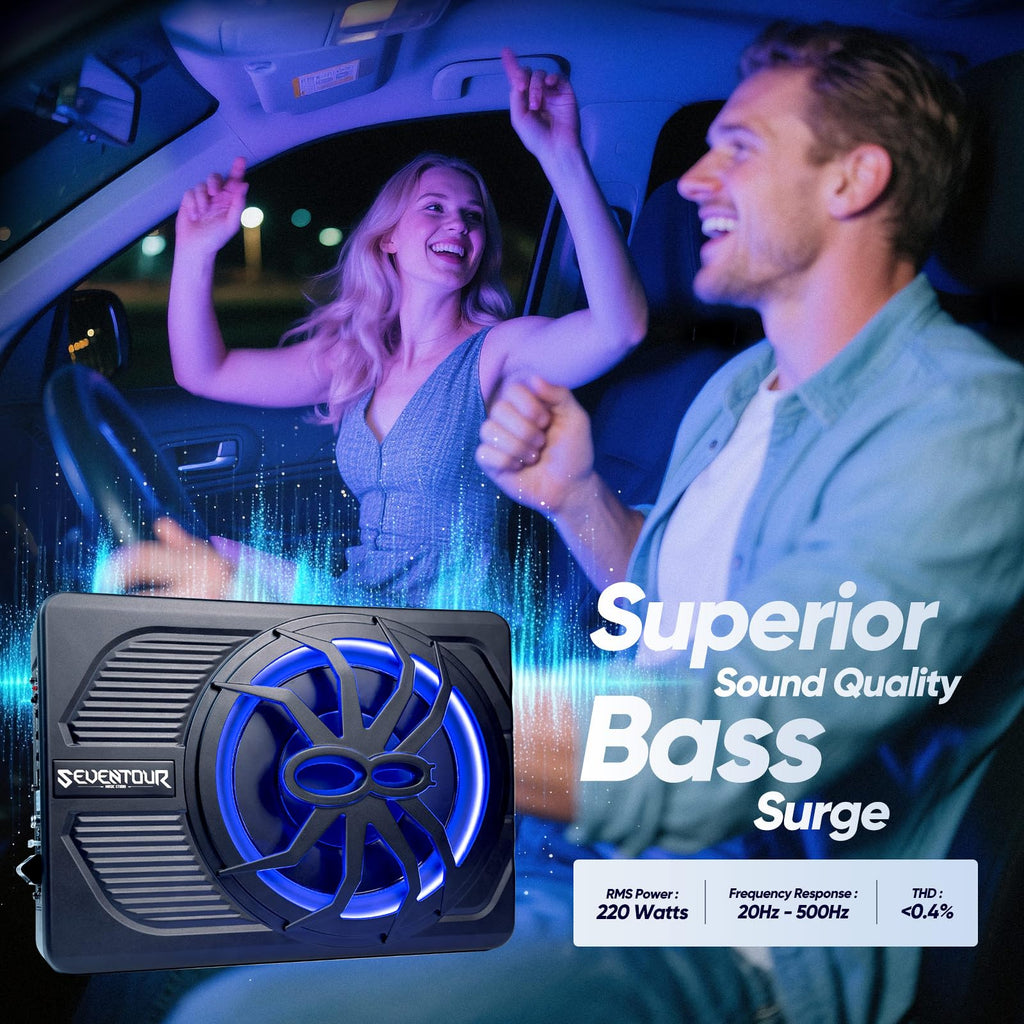 800W Under Seat Car Subwoofer and Amp Package Y19954