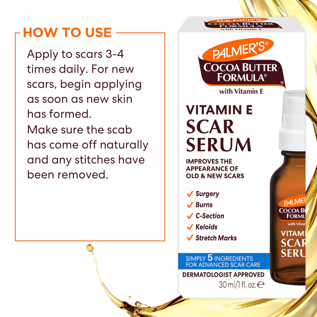Fragrance Free Cocoa Butter Scar Serum with Vitamin E 1 Oz L9609