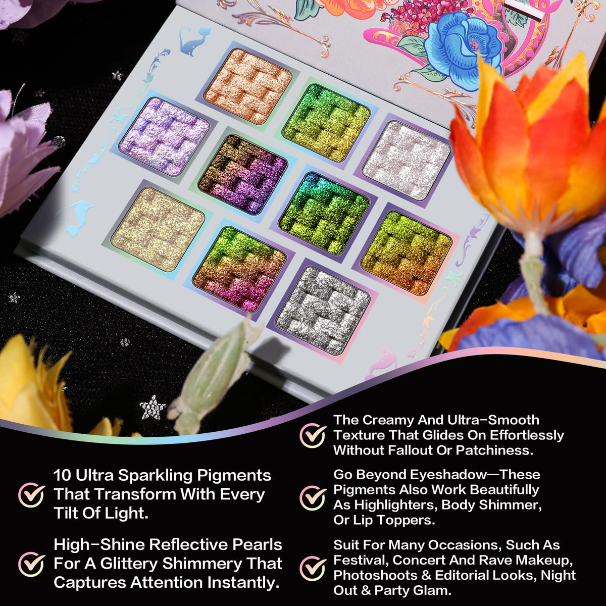 10 Colors Multichrome Shimmer Eyeshadow Palette L829