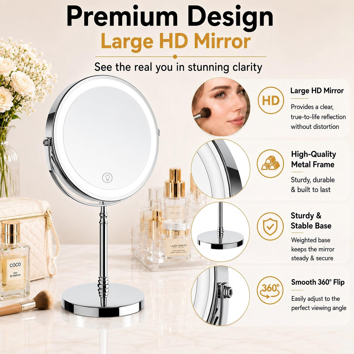 Makeup Mirror with 3 Lights P4224