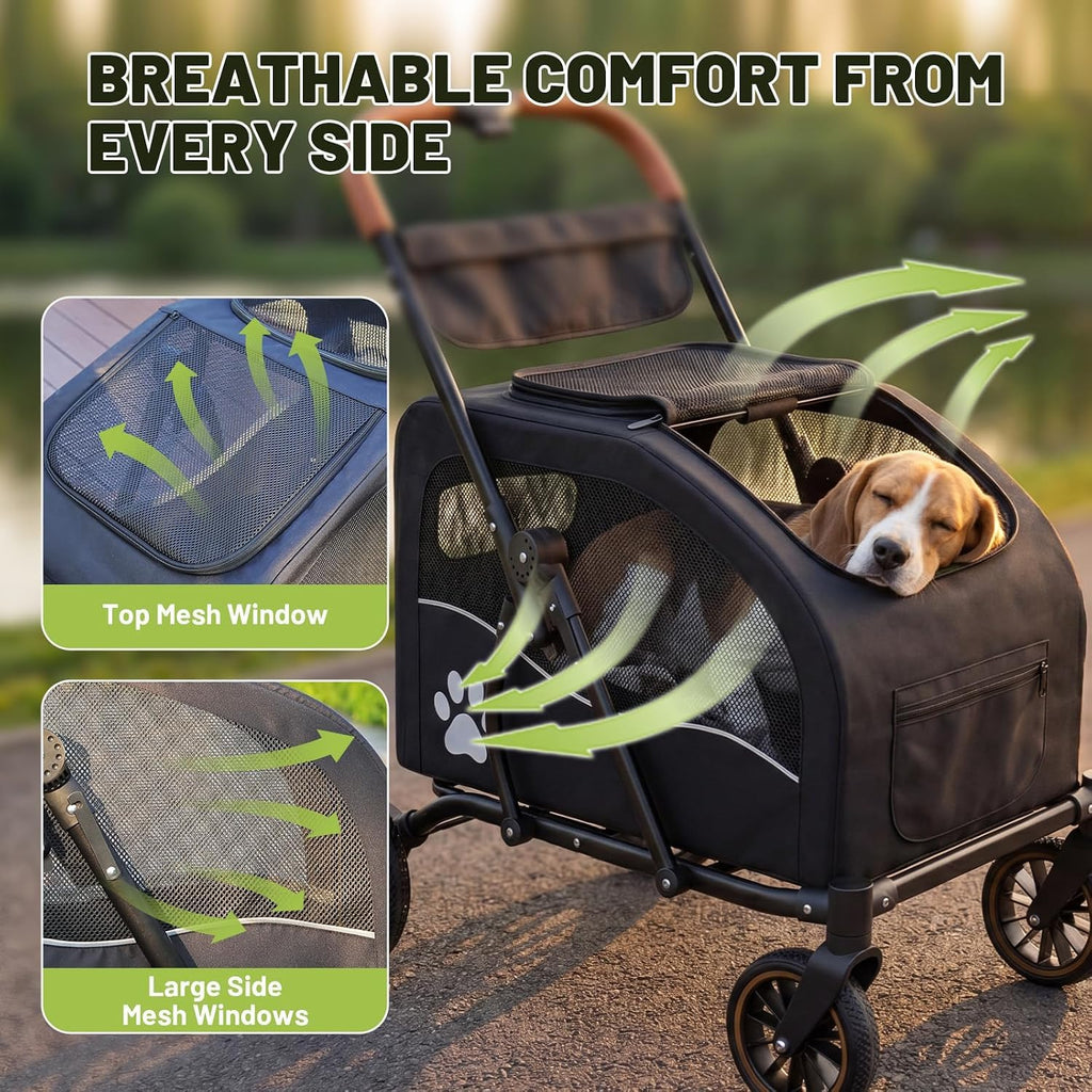Foldable Dog Stroller for Large Dogs up to 110lbs Q8211