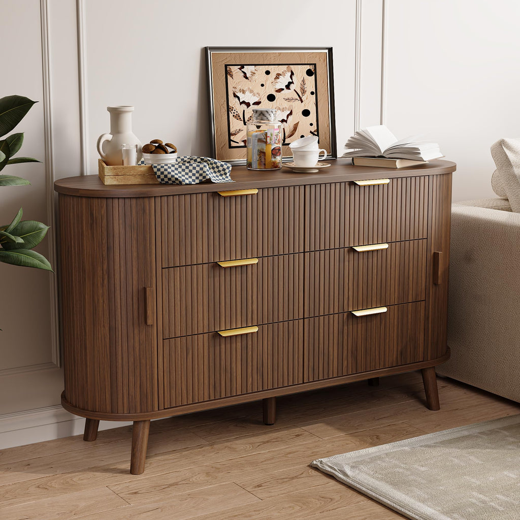 Fluted 6 Drawer Dresser T3810