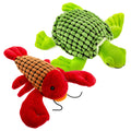 9 Inch Plush Pet Toy Corduroy Sea Creatures with Squeaker and Crinkle J84796