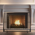 Single Panel Fireplace Screen with Mesh Spark Guard K9057