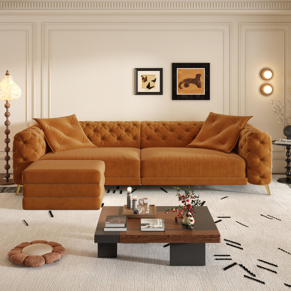 98" Button Tufted Velvet Sofa Bed I947068