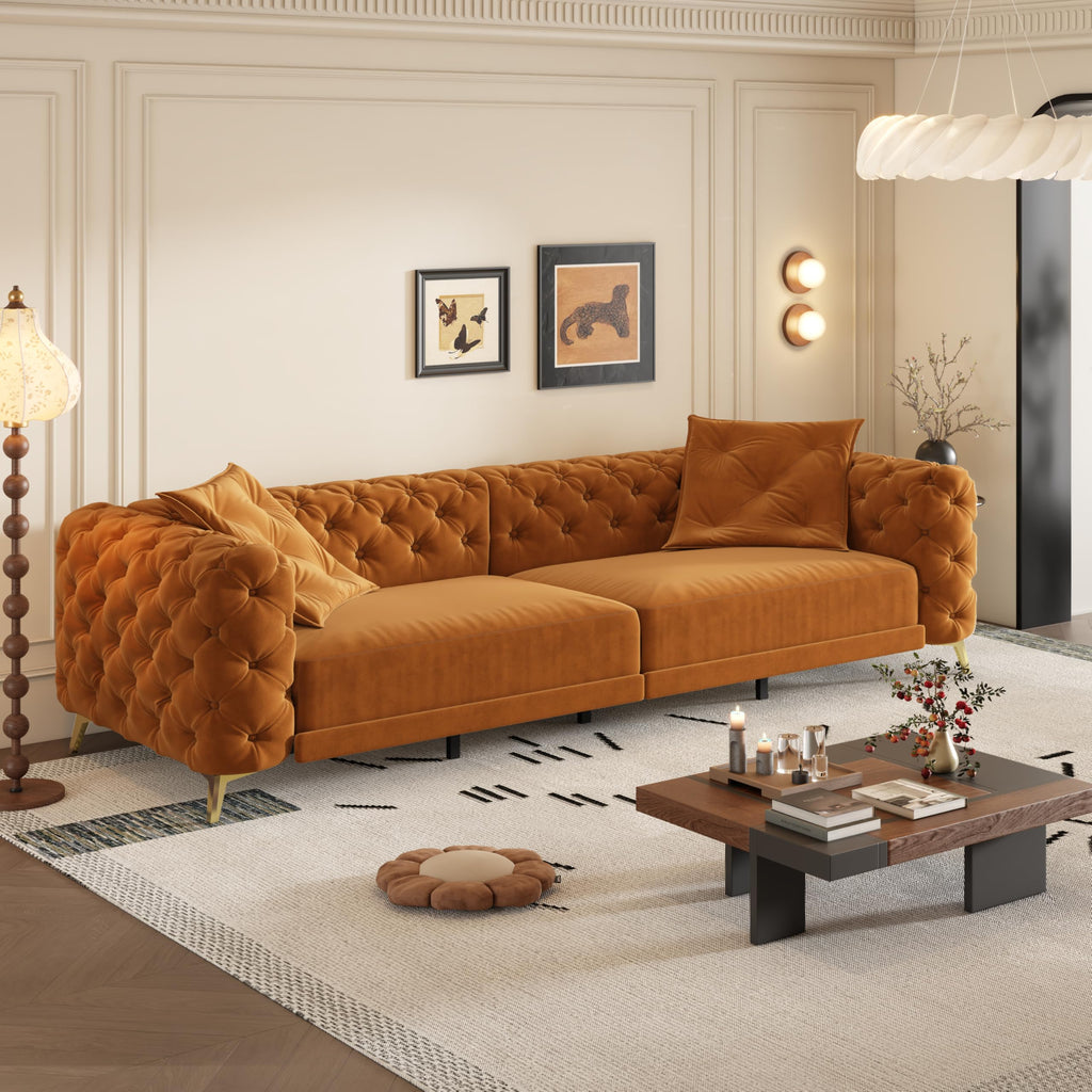 98" Button Tufted Velvet Sofa Bed I947068